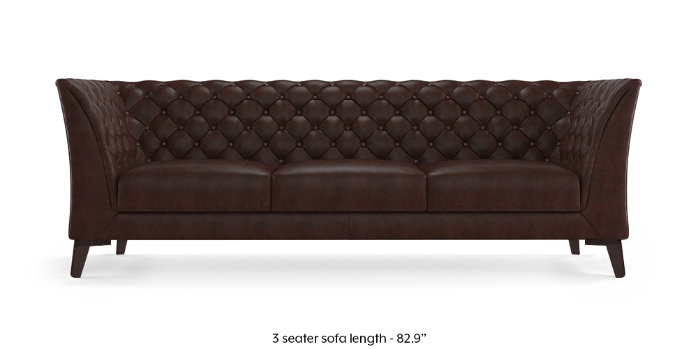 Weston Half Leather Sofa (Chocolate Italian Leather)